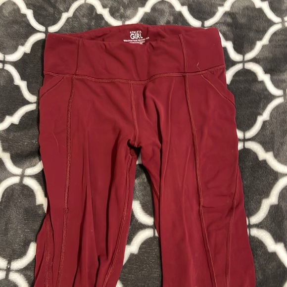 Athleta Bottoms Maroon Girl Athleta Leggings With Mesh At The